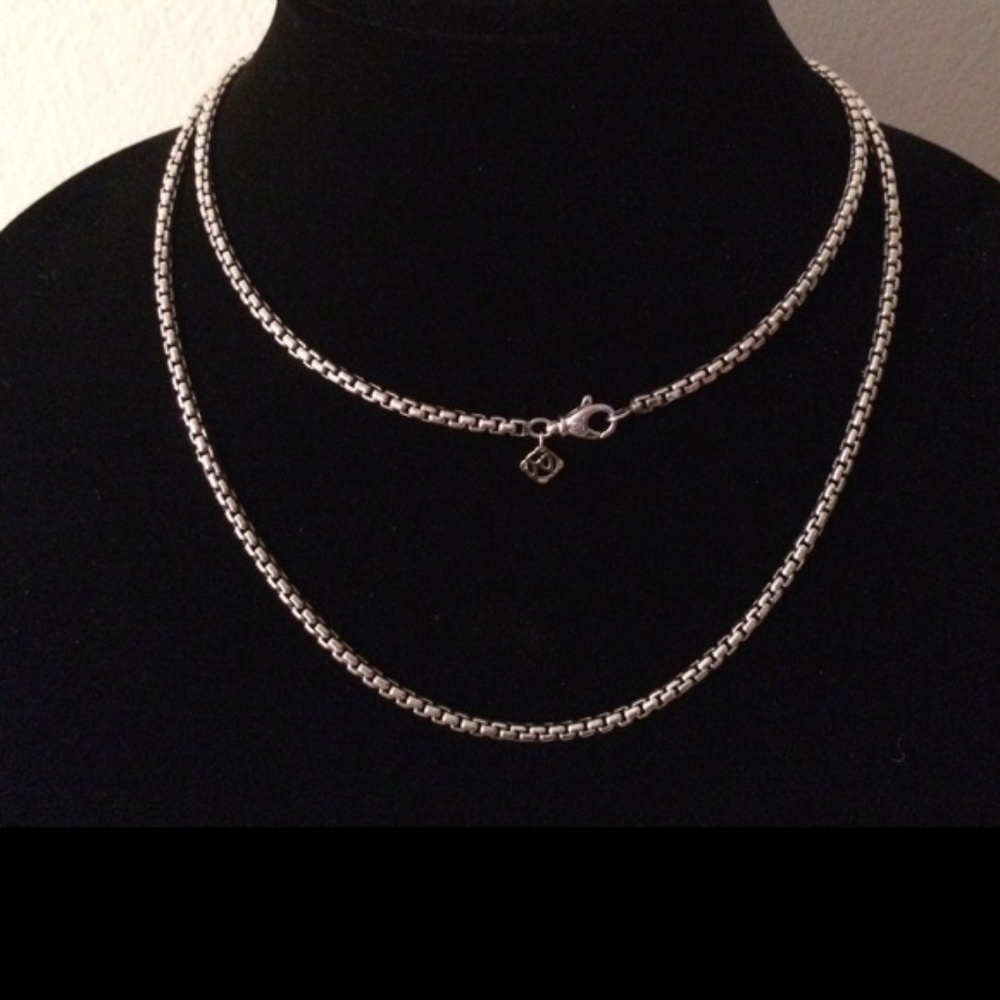David Yurman Box Chain Neck 36" 3.6mm Gold Accent